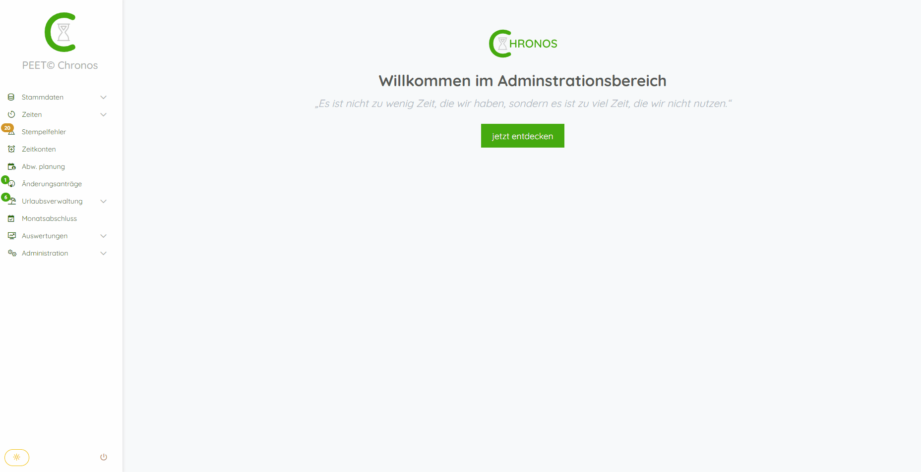 PEET Chronos Abwesenheitsplanung