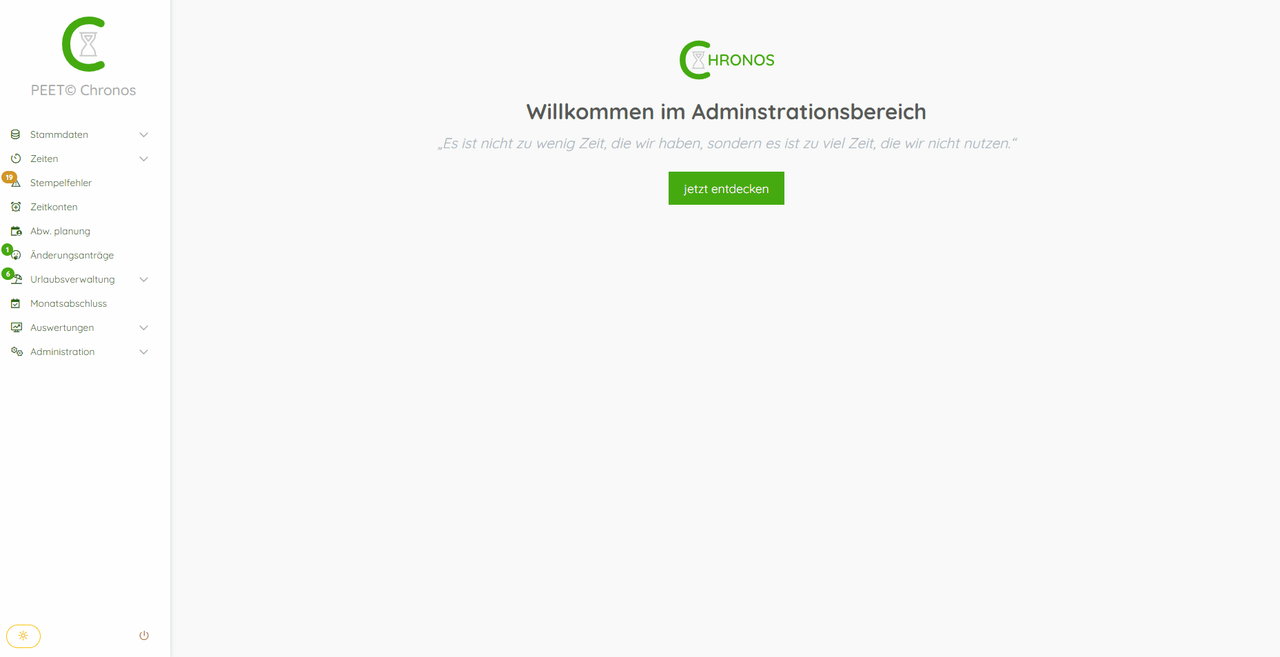 PEET Chronos Zeitenübersicht